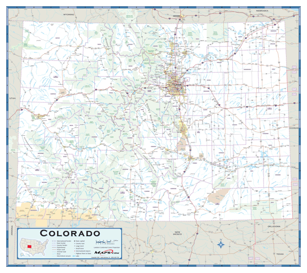 Colorado County Highway Wall Map