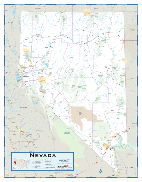 Nevada County Highway Wall Map