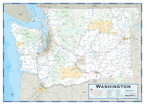 Washington County Highway Wall Map