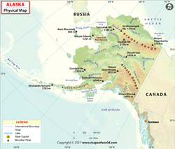 Alaska Physical Wall Map