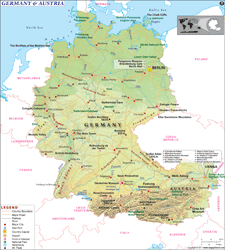 Austria/ Germany Wall Map
