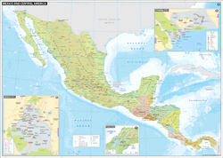 Mexico and Central America Wall Map