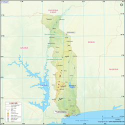 Togo Wall Map