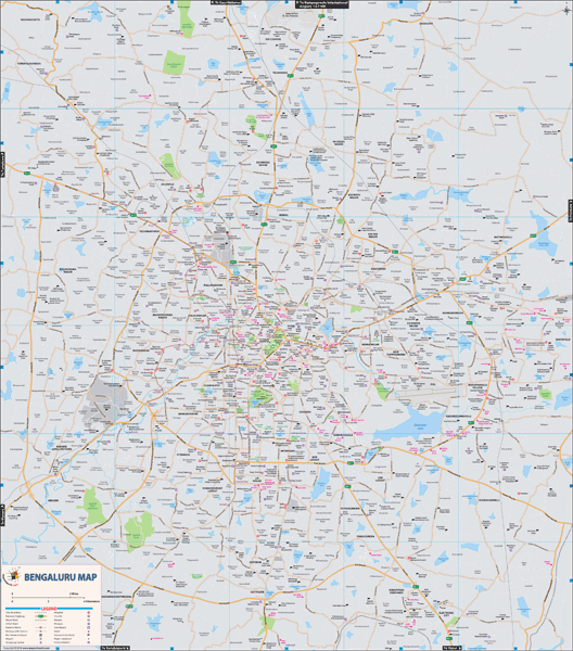 Bengaluru Wall Map