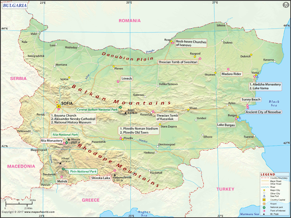 Bulgaria Wall Map