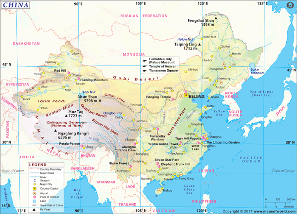 China Wall Map