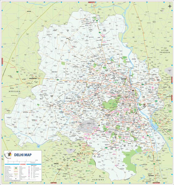 Delhi Wall Map