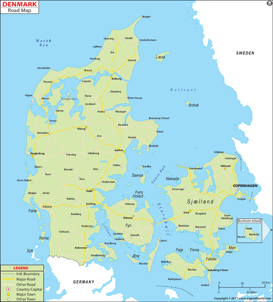 Denmark Road Wall Map