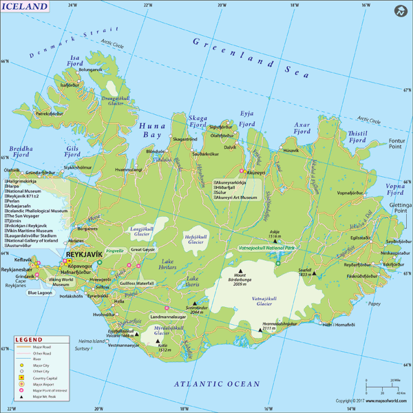 Iceland Wall Map