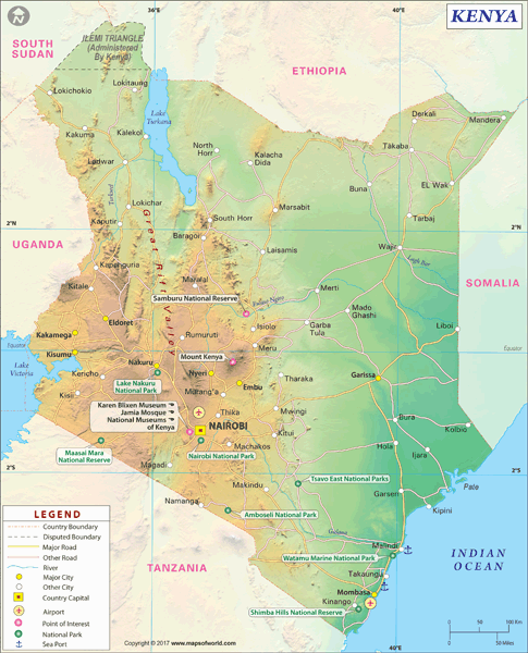 Kenya Wall Map