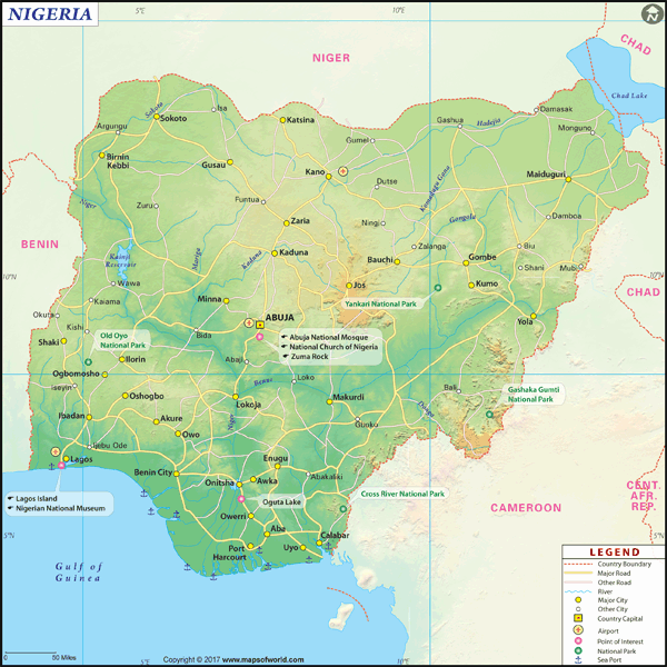 Nigeria Wall Map