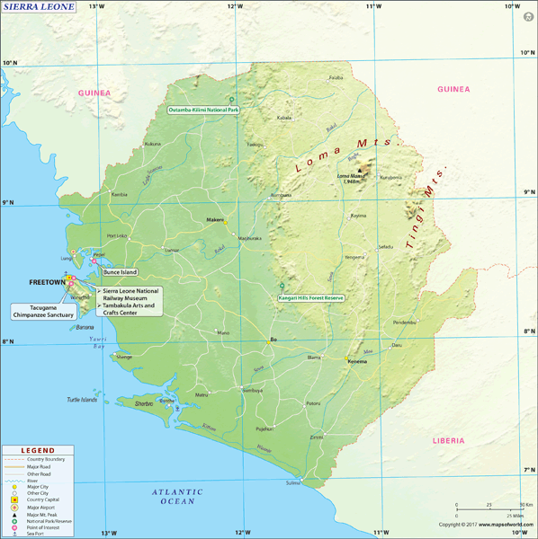 Sierra Leone Wall Map