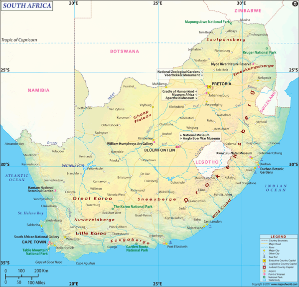 South Africa Wall Map