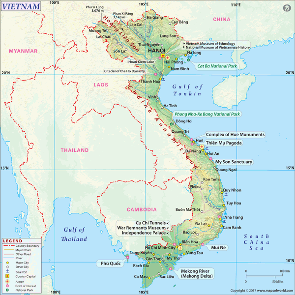 Vietnam Wall Map