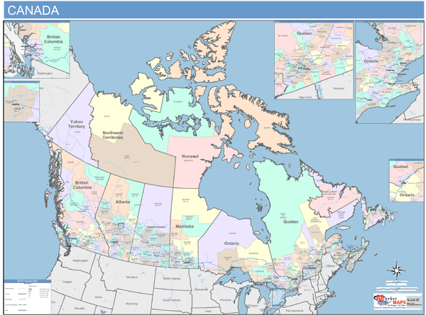 Canada Census Division Wall Map