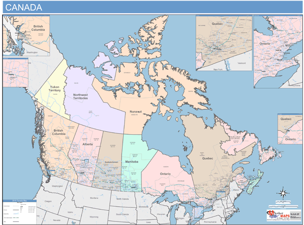 Canada Province Wall Map