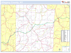 Allegany, NY County Wall Map New York Style 2024