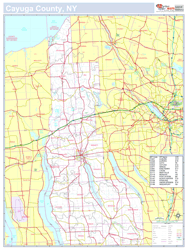 Cayuga, NY County Wall Map New York Style 2025