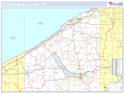 Chautauqua, NY County Wall Map New York Style 2024