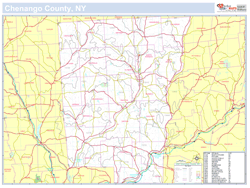 Chenango, NY County Wall Map New York Style 2024