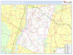 Columbia, NY County Wall Map New York Style 2023