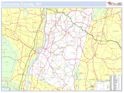 Columbia, NY County Wall Map New York Style 2024