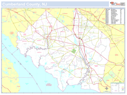 Cumberland, NJ County Wall Map New York Style 2024
