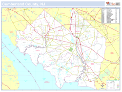 Cumberland, NJ County Wall Map New York Style 2025
