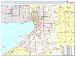 Erie, NY County Wall Map New York Style 2025