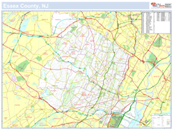 Essex, NJ County Wall Map New York Style 2024