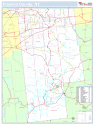 Franklin, NY County Wall Map New York Style 2024