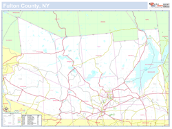 Fulton, NY County Wall Map New York Style 2024