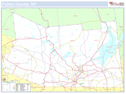 Fulton, NY County Wall Map New York Style 2025