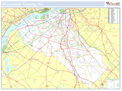 Gloucester, NJ County Wall Map New York Style 2024