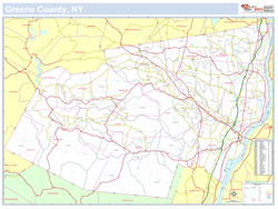 Greene, NY County Wall Map New York Style 2023