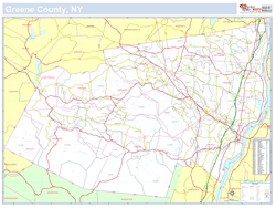 Greene, NY County Wall Map New York Style 2025
