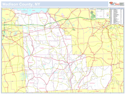 Madison, NY County Wall Map New York Style 2024