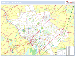 Mercer, NJ County Wall Map New York Style 2025