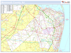 Monmouth, NJ County Wall Map New York Style 2024