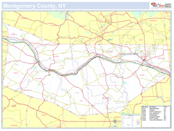 Montgomery, NY County Wall Map New York Style 2024