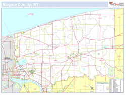 Niagara, NY County Wall Map New York Style 2023
