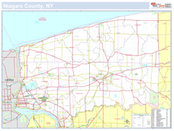 Niagara, NY County Wall Map New York Style 2024