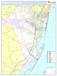 Ocean, NJ County Wall Map New York Style 2025
