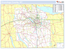 Onondaga, NY County Wall Map New York Style 2025