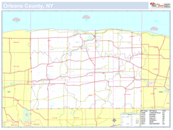 Orleans, NY County Wall Map New York Style 2025
