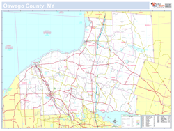 Oswego, NY County Wall Map New York Style 2023