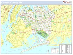Queens, NY County Wall Map New York Style 2023