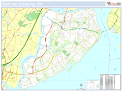 Richmond, NY County Wall Map New York Style 2023