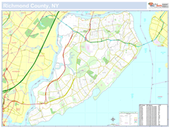 Richmond, NY County Wall Map New York Style 2024