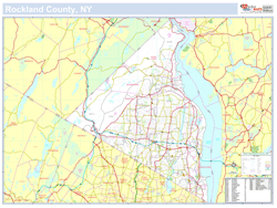 Rockland, NY County Wall Map New York Style 2025